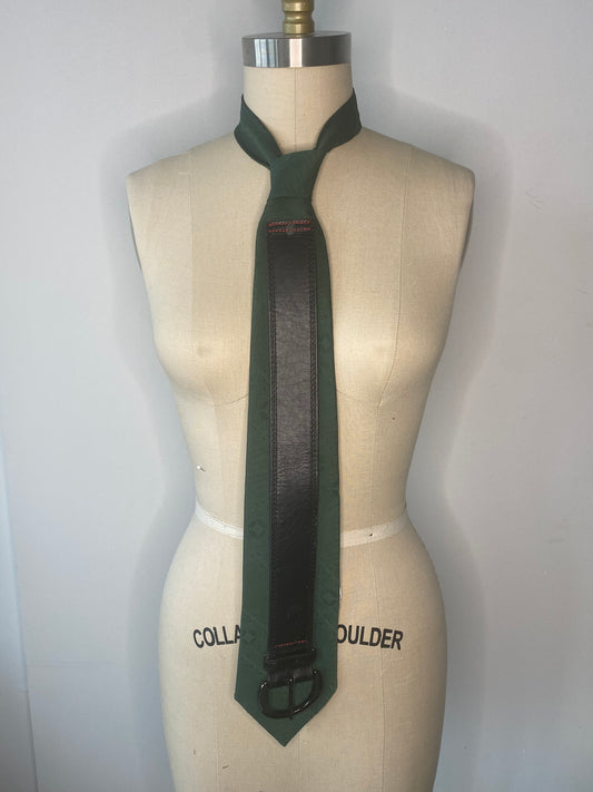 Green/Black Belt Necktie