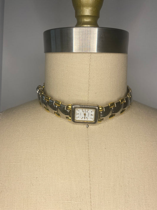 Gold/Silver Link Watch Choker