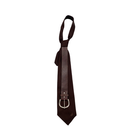 Brown Belt Buckle Tie