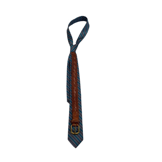 Brown Braided Belt Tie