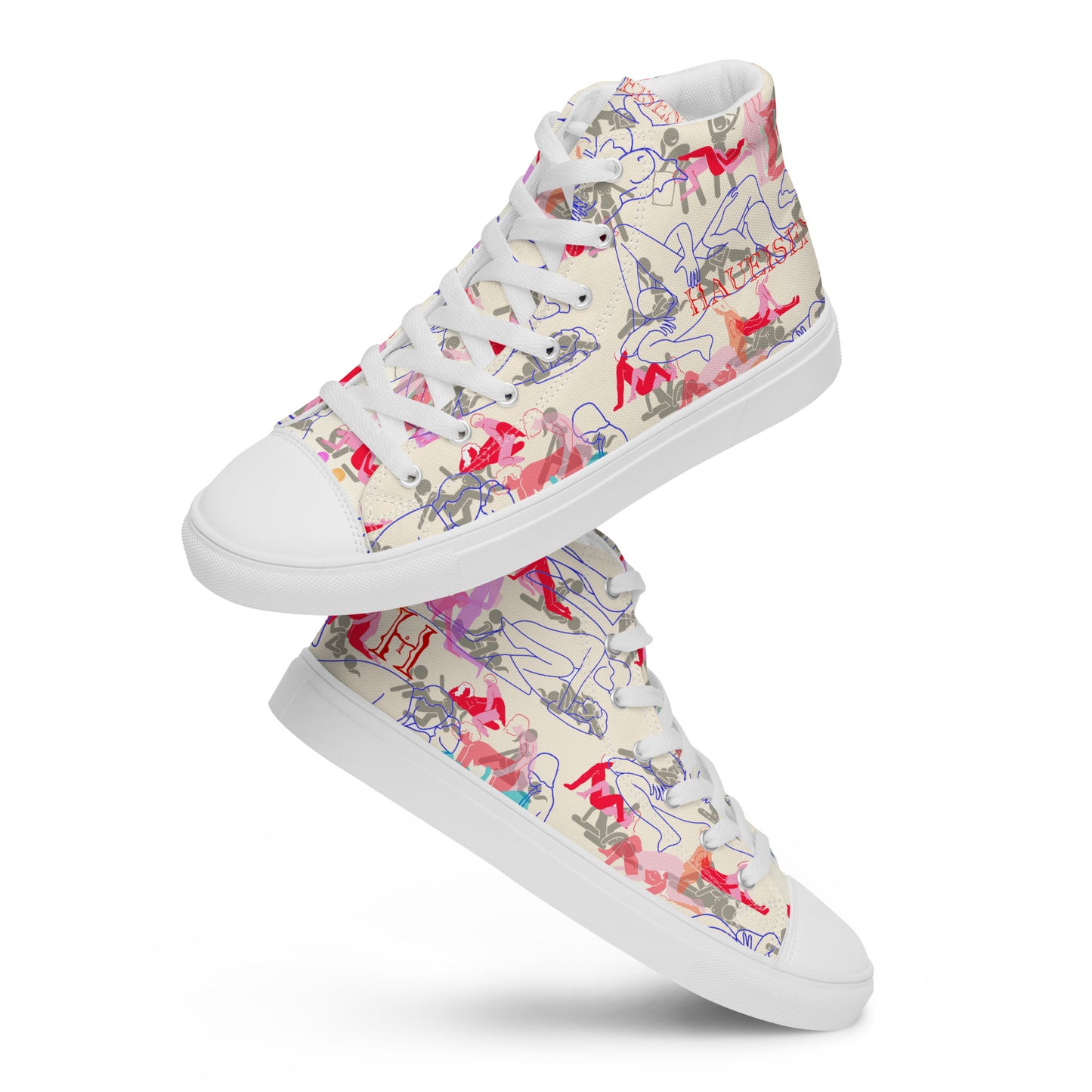 BISEXUAL ORGY Men’s high top canvas shoes