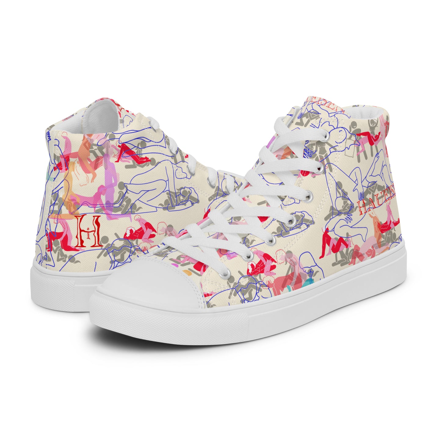 BISEXUAL ORGY Men’s high top canvas shoes